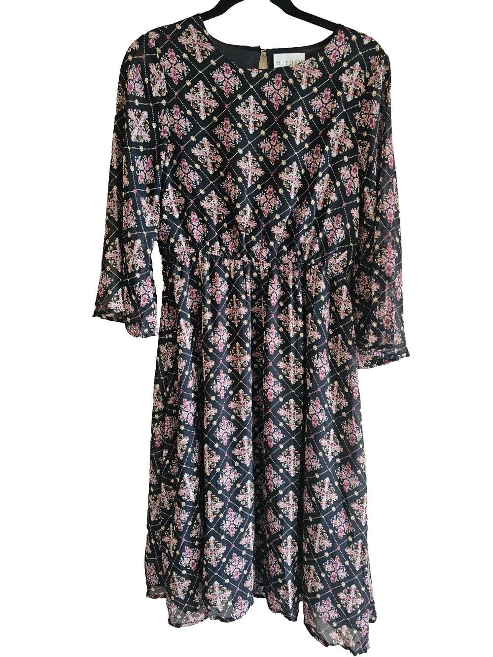 Hayden Los Angeles Floral Dress Medium Women's Long Sleeve Boho